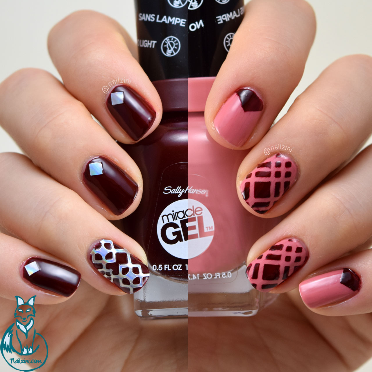 One Stencil, Two Ways -- Born Pretty Store + Sally Hansen Miracle Gel  Review 